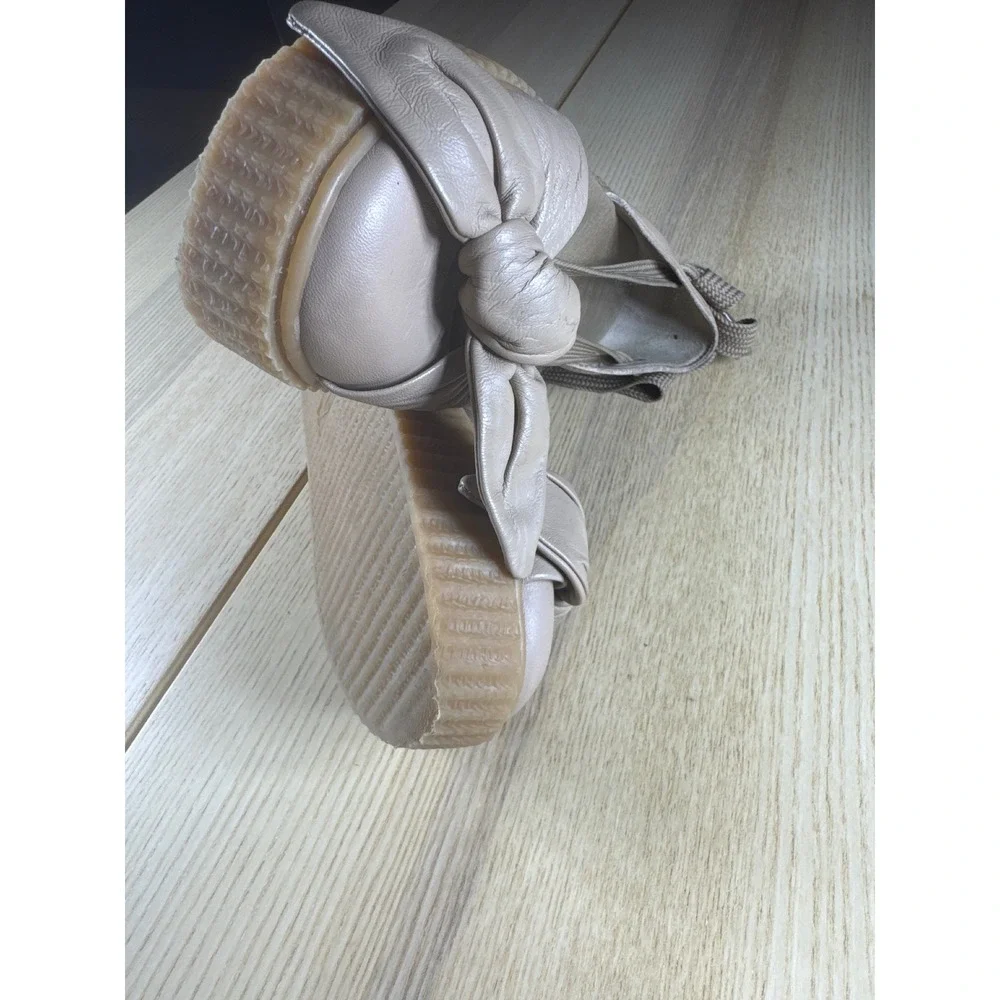 Fenty Puma by Rihanna Creeper Bow Sandal Beige‎ Leather Lace Up Platform